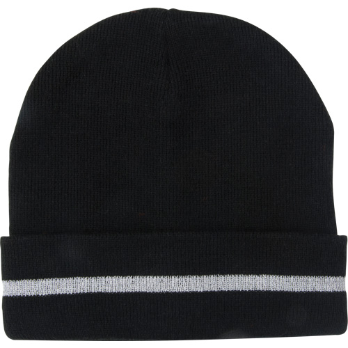 Bonnet en tricot avec bande r&eacute;fl&eacute;chissante argent&eacute;e, Taille unique, Noir NTL Industrial