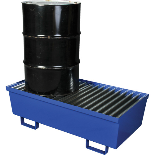 Steel Spill Containment Pallet, 74 US gal. Spill Capacity, 27" x 51.25" x 13" NTL Industrial