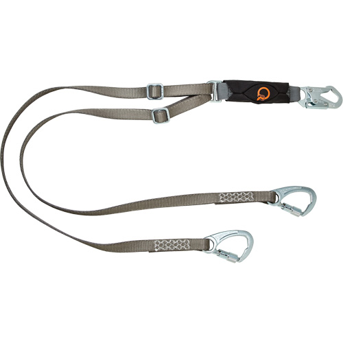 V-Series Tie-Back Lanyard, 6', Carabiner Center, Snap Hook Leg Ends, Polyester NTL Industrial