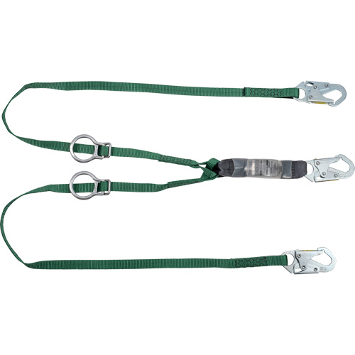 V-Series Tie-Back Lanyard, 6', Snap Hook Center, Snap Hook Leg Ends, Polyester NTL Industrial
