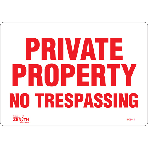 "Private Property" Sign, 7" x 10", Vinyl, English NTL Industrial