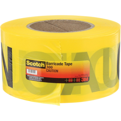 Scotch&reg; Buried Barricade Tape, English, 3" W x 1000' L, 2 mils, Black on Yellow NTL Industrial
