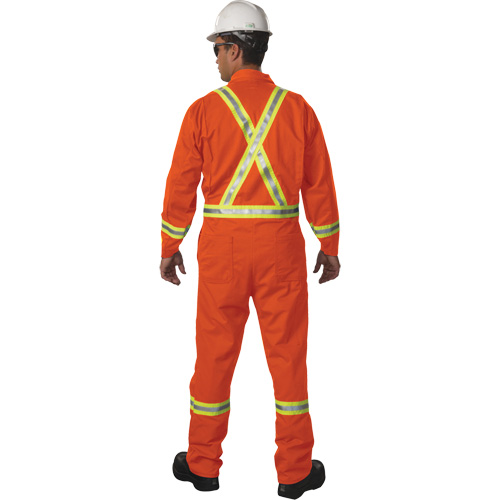 Unlined Hi-Vis Coveralls, Size Small, Orange NTL Industrial