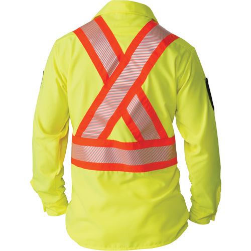 Chemise &agrave; manches longues haute visibilit&eacute; ind&eacute;chirable, Polyester, Petit, Jaune lime haute visibilit&eacute; NTL Industrial
