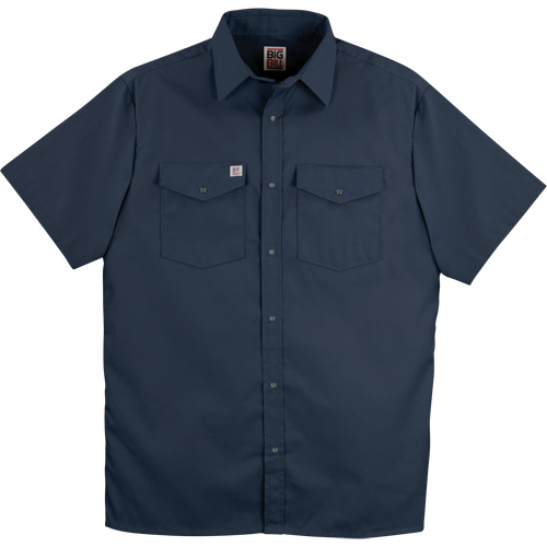 Chemise de travail &agrave; manches courtes en tissu crois&eacute; avec boutons-pression, Hommes, Moyen (grande taille), Bleu marin NTL Industrial