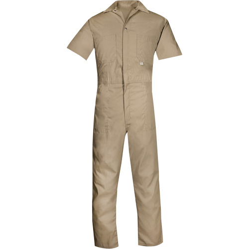 Short-Sleeved Coveralls, Men's, Tan, Size 4X-Large NTL Industrial