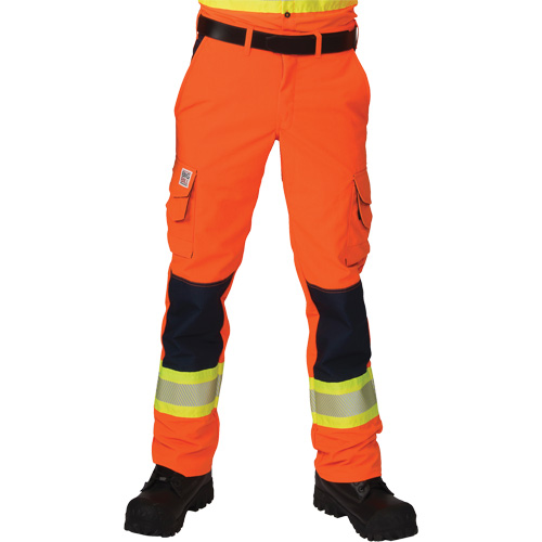 Pantalons cargo haute visibilit&eacute; antid&eacute;chirure, Polyester, 28, Orange haute visibilit&eacute; NTL Industrial