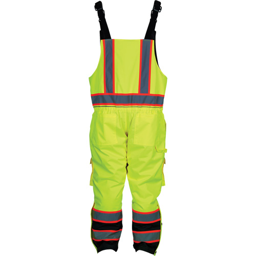 Insulated Overalls, Polyester/Polyurethane, Small, High Visibility Lime-Yellow NTL Industrial