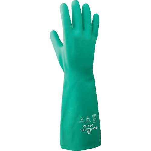 Gants r&eacute;sistants aux produits chimiques s&eacute;rie 747, Taille Grand/9, 18" lo, Nitrile, 22,04 mils NTL Industrial