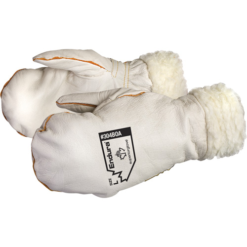 Mitaines en cuir de vache naturel Endura Winter Chopper, Taille Grand, Mitaine NTL Industrial