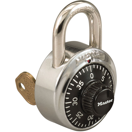 1525 Series Padlock with Key Control Feature, Combination, Stainless Steel, 1-7/8" Width NTL Industrial