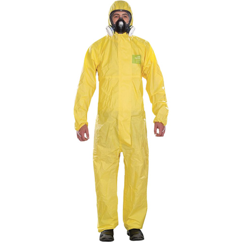 Microchem&reg; Medium-Duty Disposable Coveralls, Small, Yellow, Polypropylene NTL Industrial