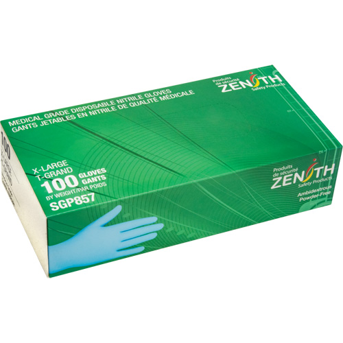 Puncture-Resistant Medical-Grade Disposable Gloves, X-Large, Nitrile, 3.5-mil, Powder-Free, Blue, Class 2 NTL Industrial