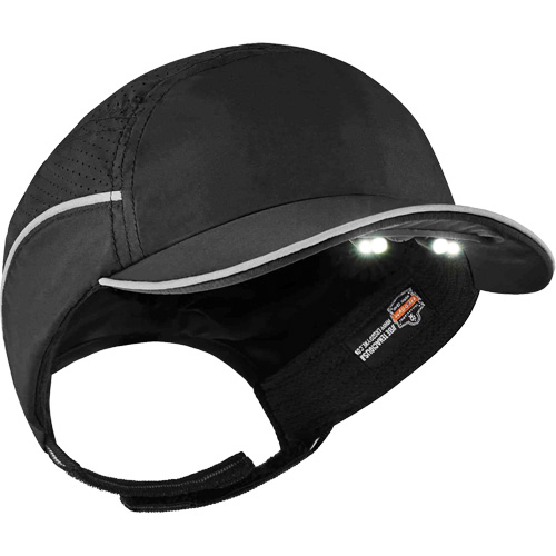 Skullerz&reg; 8965 Lightweight Bump Cap Hat with LED Lighting, Black NTL Industrial
