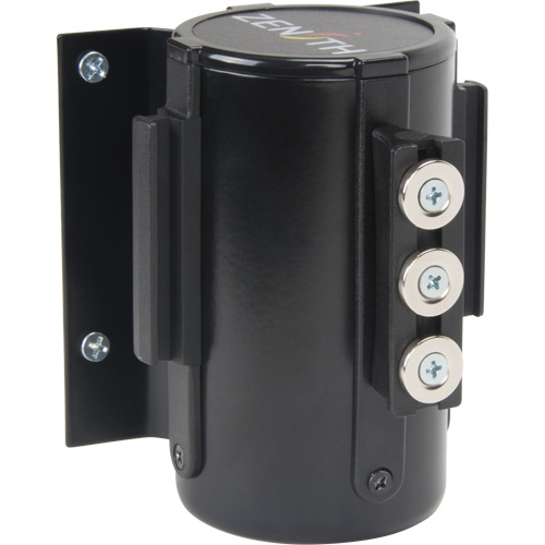 Wall Mount Barrier with Magnetic Tape, Steel, Screw Mount, 12', Yellow Tape NTL Industrial