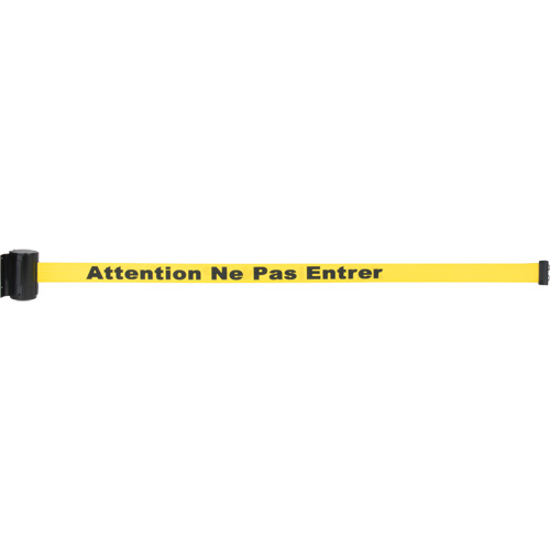 Wall Mount Barrier with Magnetic Tape, Steel, Screw Mount, 7', Yellow Tape NTL Industrial