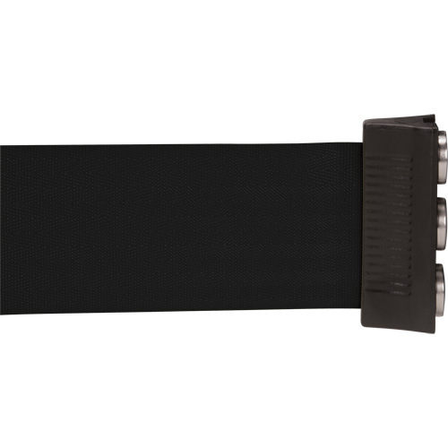 Wall Mount Barrier with Magnetic Tape, Steel, Screw Mount, 12', Black Tape NTL Industrial