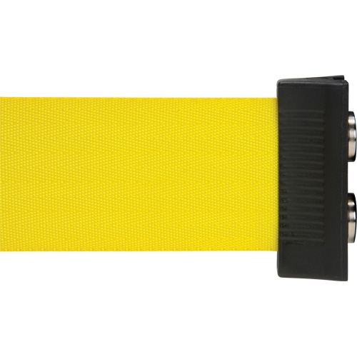 Barri&egrave;re &agrave; fixation murale avec ruban magn&eacute;tique, Acier, Fixation par vis, 7', Ruban Jaune NTL Industrial