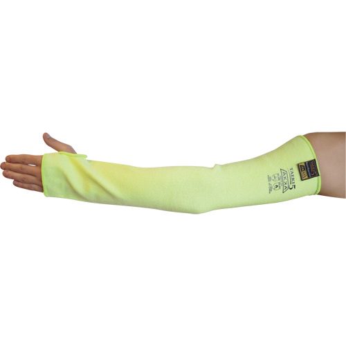 Cut Resistant Sleeve with Thumbhole, Taeki 5, 22", ASTM ANSI Level A4/EN 388 Level 5, High Visibility Yellow NTL Industrial