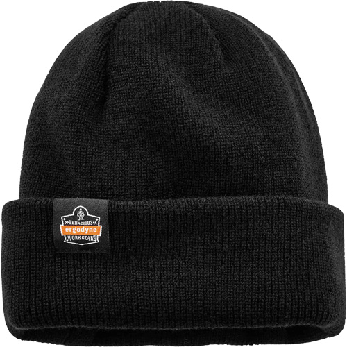N-Ferno&reg; Zippered Rib Knit Beanie Hat, One Size, Black NTL Industrial