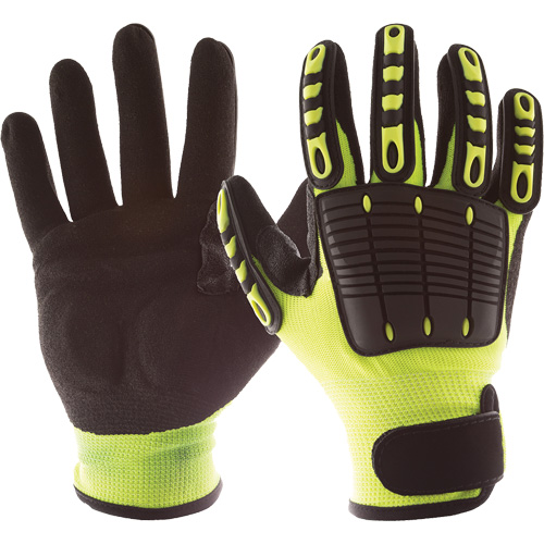 Gants de protection contre les chocs Back Tracker avec protection dorsale de la main, Petit, Paume en Nitrile, Poignet Boucle et crochet NTL Industrial