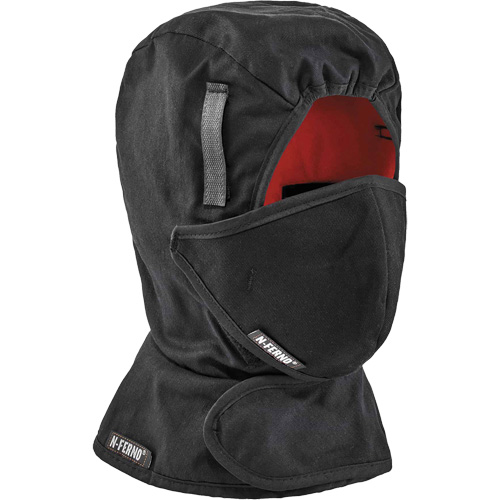 N-Ferno&reg; Winter Hard Hat Liner with Mouthpiece, Fleece Lining, One Size, Black NTL Industrial