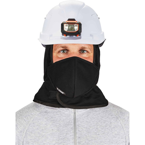 N-Ferno&reg; Winter Hard Hat Liner with Mouthpiece, Fleece Lining, One Size, Black NTL Industrial