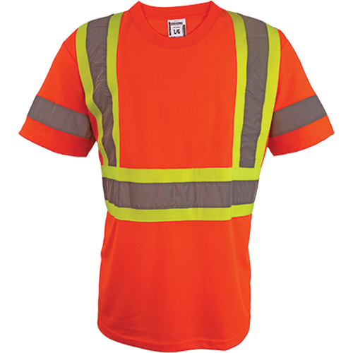 Chemise de s&eacute;curit&eacute; &agrave; manches courtes, Polyester, 2T-Grand, Orange haute visibilit&eacute; NTL Industrial