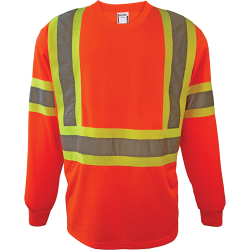 Chemise de s&eacute;curit&eacute; &agrave; manches longues, Polyester, 2T-Grand, Orange haute visibilit&eacute; NTL Industrial