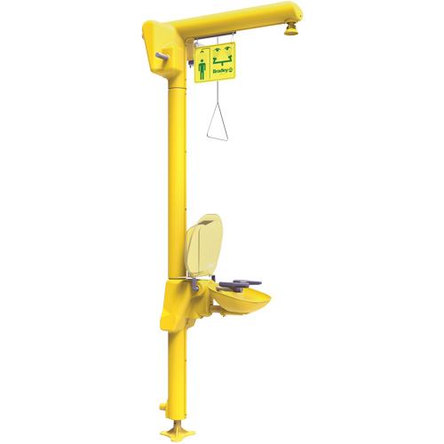 Halo Heat Trace Shower & Eye/Face Wash Unit, Pedestal NTL Industrial