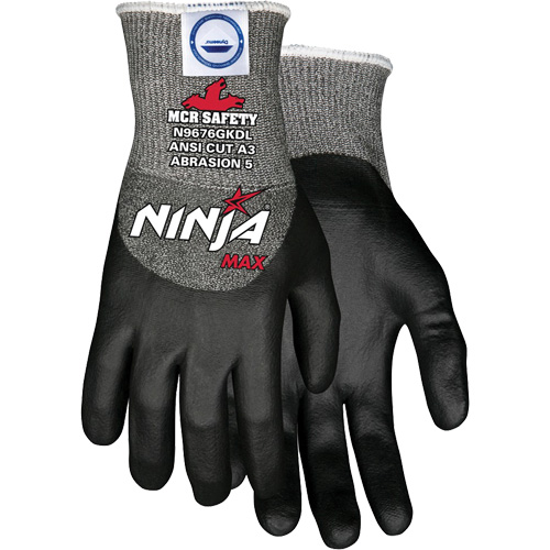 Gants r&eacute;sistant aux coupures Max Ninja, Taille Moyen, Calibre 10, Rev&ecirc;tement Bipolym&egrave;re, Enveloppe en Dyneema, ASTM ANSI niveau A3 NTL Industrial