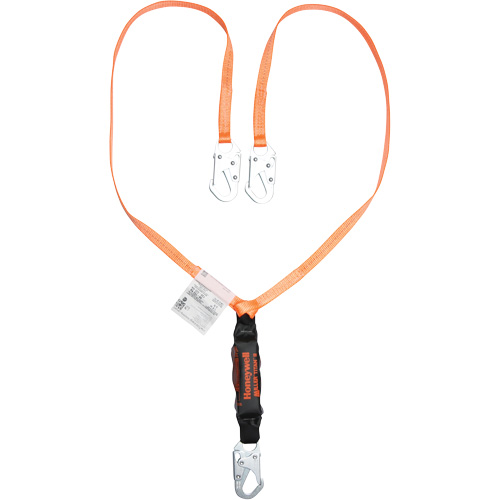 Titan Shock-Absorbing Lanyard, 6', Locking Snap Hook Center, Locking Snap Hook Leg Ends, Polyester NTL Industrial