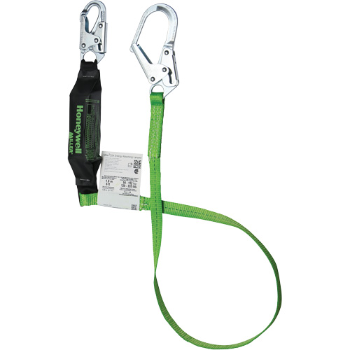 Miller&reg; HP Shock-Absorbing Lanyard, 6', Locking Rebar Hook Center, Locking Snap Hook Leg Ends, Polyester NTL Industrial