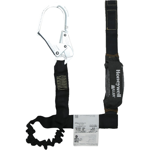 Longe avec amortisseur de choc r&eacute;sistante &agrave; l'arc &eacute;lectrique Miller, 6', Point d'ancrage &agrave; Crochet pour &eacute;chafaudage, Boucle d'&eacute;tranglement aux jambes, Kevlar NTL Industrial