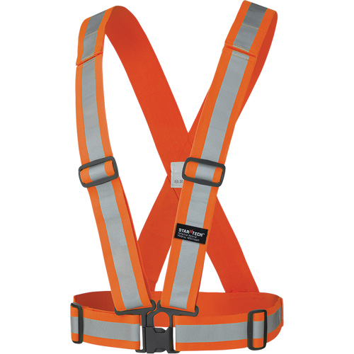 5591 Bretelle de s&eacute;curit&eacute; de ajustable, Orange haute visibilit&eacute;, Couleur r&eacute;fl&eacute;chissante Argent, Taille unique NTL Industrial