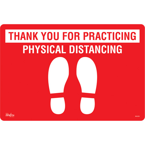 "Physical Distancing" Floor Sign, Adhesive, English with Pictogram NTL Industrial