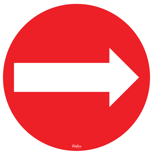 Enseigne pour planchers avec pictogramme de fl&egrave;che, Adh&eacute;sif NTL Industrial