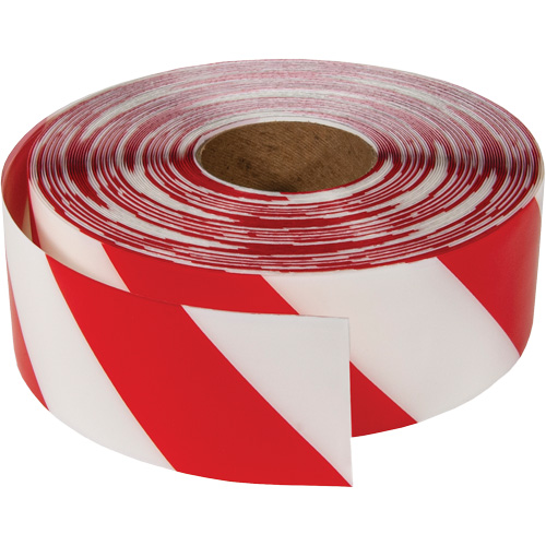 Ruban de marquage tr&egrave;s r&eacute;sistant pour plancher ArmorStripe, 3" x 100', PVC, Rouge et blanc NTL Industrial