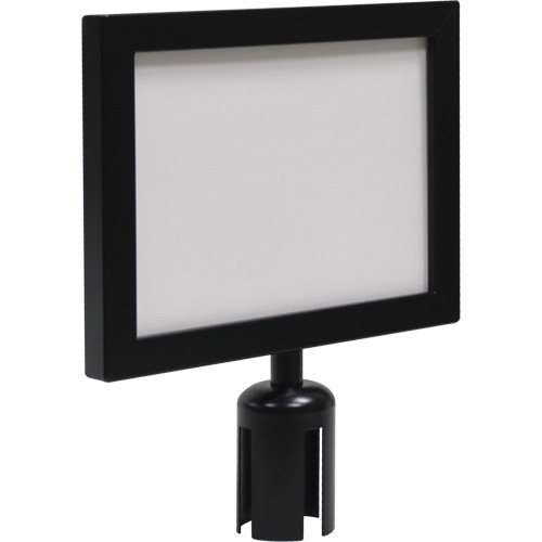 Cadre d'enseigne pour poteau de barri&egrave;re pour le contr&ocirc;le des foules, Noir NTL Industrial