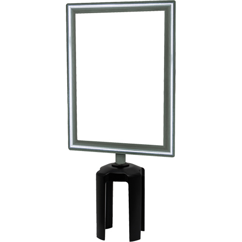 Heavy-Duty Vertical Sign Holder with Tensabarrier&reg; Post Adapter, Polished Chrome NTL Industrial