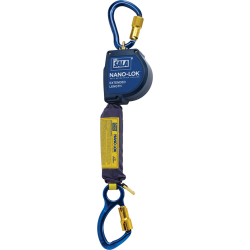 Cordage de s&eacute;curit&eacute; autor&eacute;tractable allong&eacute; Nano-Lok, 10', Dyneema, Pivotant NTL Industrial