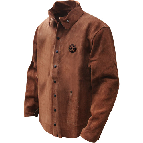 Gander Brand Split Cowhide Welding Jacket, Leather, 4X-Large, Brown NTL Industrial
