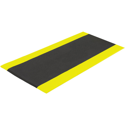 Tapis antifatigue Airsoft, Rugueux, 3' x 5' x 3/8", Noir/Jaune, &eacute;ponge en PVC NTL Industrial