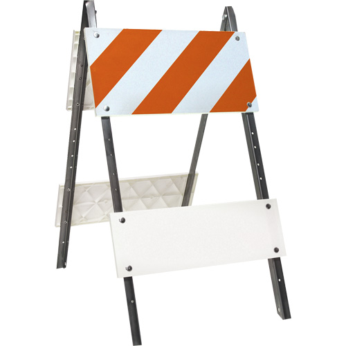 Barricade prismatique, Repliable, 24" lo x 45" h, Orange/Blanc NTL Industrial