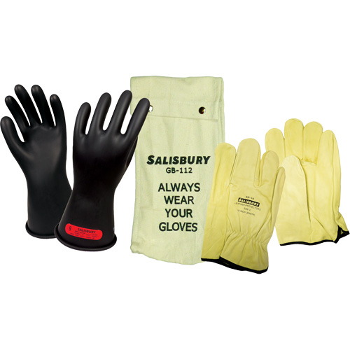 Salisbury  Electrical-Insulating Glove Kit, ASTM Class 0, Size 9, 11" L NTL Industrial