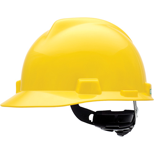Casque de s&eacute;curit&eacute; &agrave; fentes V-Gard, R&eacute;pond aux normes CSA type 1, Suspension Rochet, Non ventil&eacute; NTL Industrial