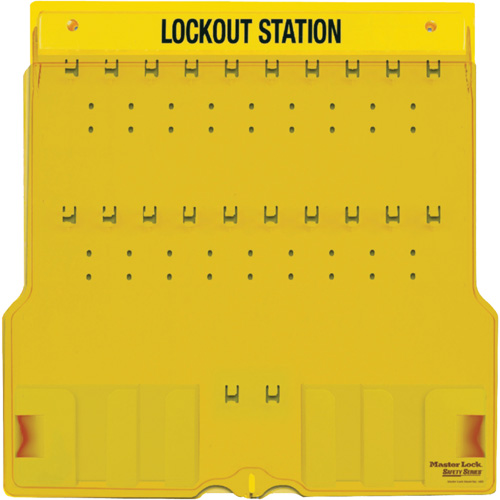 Trilingual Covered Lock Station, None Padlocks, 20 Padlock Capacity, Padlocks Not Included NTL Industrial