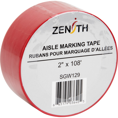 Aisle Marking Tape, 2" x 108', PVC, Red NTL Industrial