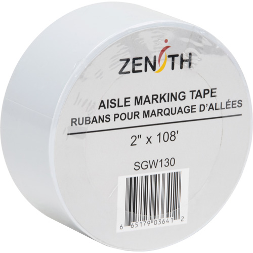 Aisle Marking Tape, 2" x 108', PVC, White NTL Industrial