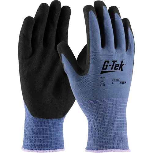 Gants enduits G-Tek GP, Petit, R&ecirc;vetement Nitrile, Calibre 13, Enveloppe en Nylon NTL Industrial